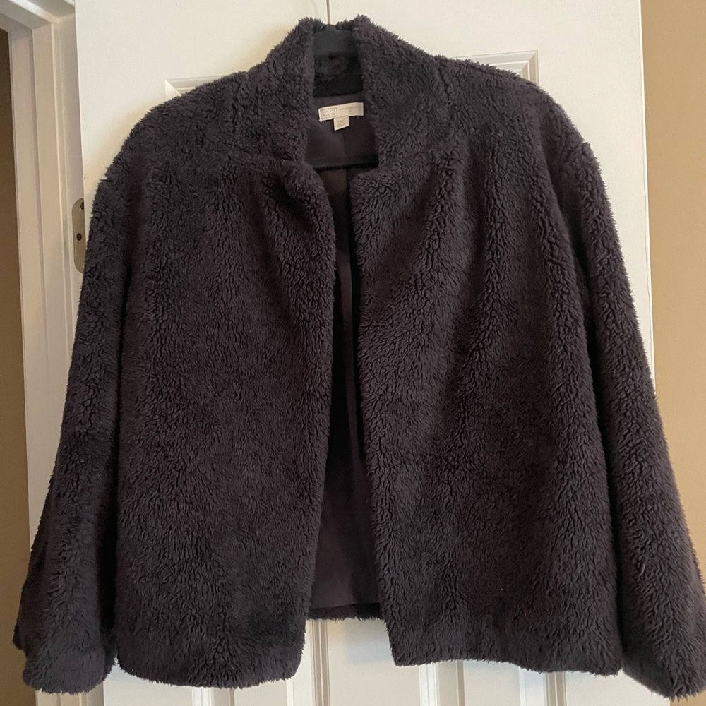 14th & Union Purple Teddy Jacket Cozy Plush Outerwear